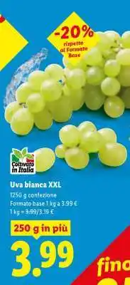 Lidl Uva bianca XXL offerta