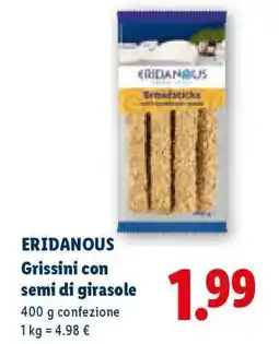 Lidl Eridanous Grissini con semi di girasole offerta