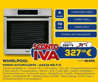 Euronics Oakz9 156 p ix forno 73 l a acciaio inossidabile offerta
