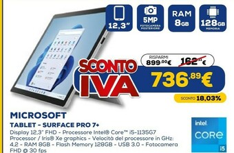 Euronics Tablet - surface pro 7+ offerta