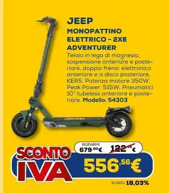 Euronics Jeep monopattino elettrico - 2xe adventurer offerta