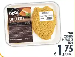 Deco Superstore Decò cotoletta di pollo x2 offerta