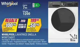 WHIRLPOOL LAVATRICE SNELLA WSB726DIT