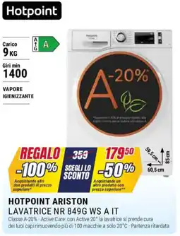 Trony HOTPOINT ARISTON LAVATRICE NR 849G WS A IT offerta