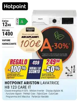 Trony HOTPOINT ARISTON LAVATRICE HB 123 CARE IT offerta