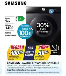 Trony SAMSUNG LAVATRICE WW90DB8U95GBU3 offerta