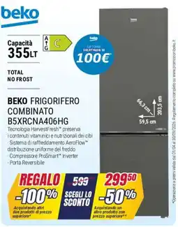 Trony BEKO FRIGORIFERO COMBINATO B5XRCNA406HG offerta