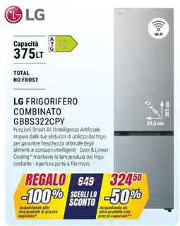 Trony LG FRIGORIFERO COMBINATO GBBS322CPY offerta