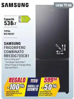 Trony SAMSUNG FRIGORIFERO COMBINATO RB53DG703CB1 offerta