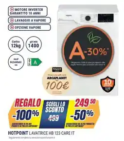 Sinergy HOTPOINT LAVATRICE HB 123 CARE IT offerta