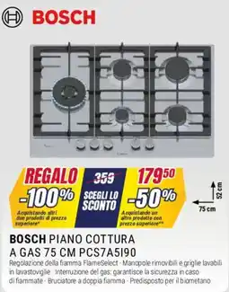 Trony BOSCH PIANO COTTURA A GAS 75 CM PCS7A5190 offerta