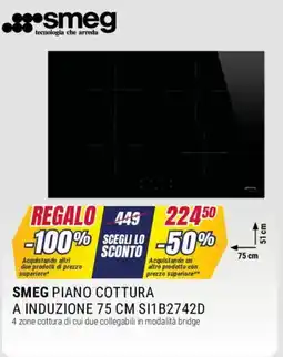 Trony SMEG PIANO COTTURA A INDUZIONE 75 CM SI1B2742D offerta