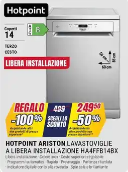 Trony HOTPOINT ARISTON LAVASTOVIGLIE A LIBERA INSTALLAZIONE HA4FFB14BX offerta