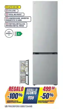 Sinergy LG FRIGORIFERO GBBS726AMB offerta