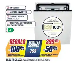Sinergy ELECTROLUX LAVASTOVIGLIE E82LX220S offerta