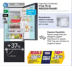 Trony SAMSUNG Frigorifero Combinato First 75 Al RB53DG706AB1 offerta