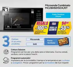 Trony SAMSUNG Microonde Combinato MC28H5015CK/ET offerta