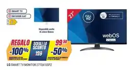 Sinergy LG SMART TV MONITOR 27TQ615SPZ offerta