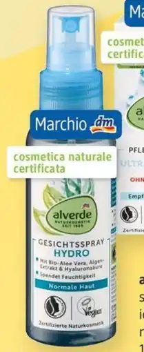 dm drogerie markt Alverde spray viso idratante e rinfrescante offerta