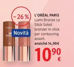 dm drogerie markt L'oréal paris Lumi Bronze Le Stick Soleil bronzer in stick per contouring offerta