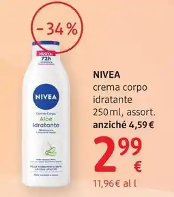 dm drogerie markt Nivea Crema Corpo Aloe Idratante offerta