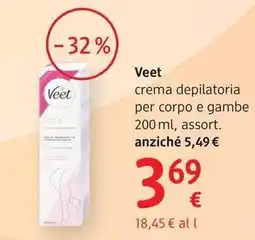 dm drogerie markt Veet crema depilatoria per corpo e gambe offerta