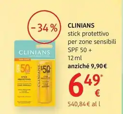 dm drogerie markt Clinians stick protettivo per zone sensibili SPF 50+ offerta