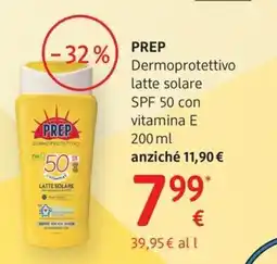 dm drogerie markt Prep Dermoprotettivo latte solare SPF 50 con vitamina E offerta