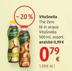 dm drogerie markt Thè Zero tè in acqua VitaSnella offerta