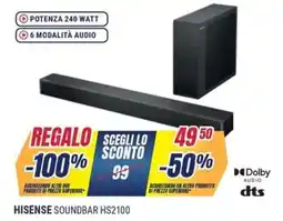 Sinergy HISENSE SOUNDBAR HS2100 offerta