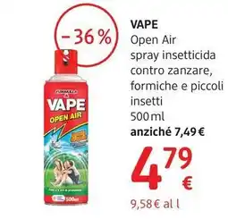 dm drogerie markt Vape Open Air spray insetticida contro zanzare, formiche e piccoli insetti offerta