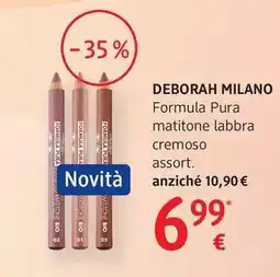 dm drogerie markt Deborah milano formula pura matitone labbra cremoso offerta