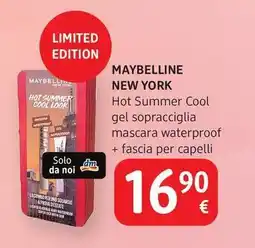dm drogerie markt Maybelline new york hot summer cool gel sopracciglia mascara waterproof + fascia per capelli offerta