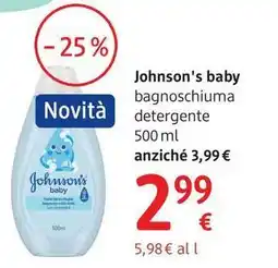 dm drogerie markt Johnson's baby bagnoschiuma detergente offerta