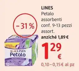 dm drogerie markt Lines Petalo assorbenti offerta