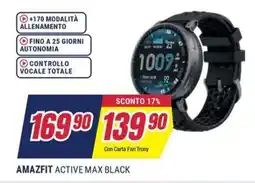 Sinergy Amazfit active max black offerta