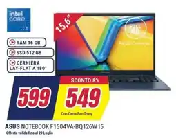 Sinergy ASUS NOTEBOOK F1504VA-BQ126W 15 offerta