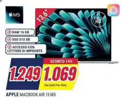 Sinergy APPLE MACBOOK AIR 13 M5 offerta