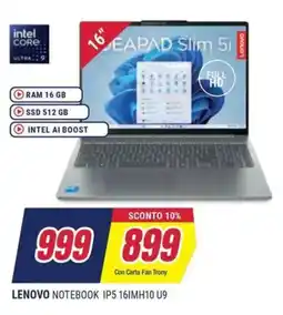 Sinergy LENOVO NOTEBOOK IP5 16IMH10 U9 offerta