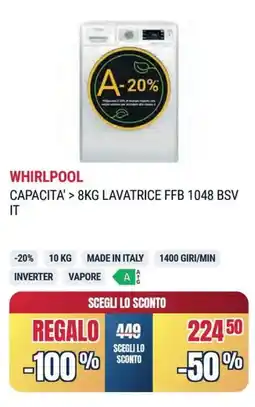 Sinergy WHIRLPOOL LAVATRICE FFB 1048 BSV IT offerta