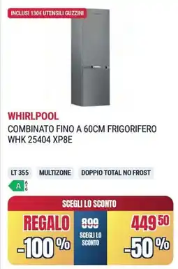 Sinergy WHIRLPOOL COMBINATO FINO A FRIGORIFERO WHK 25404 XP8E offerta