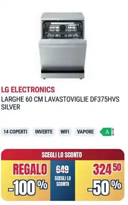 Sinergy LG ELECTRONICS LARGHE LAVASTOVIGLIE DF375HVS SILVER offerta