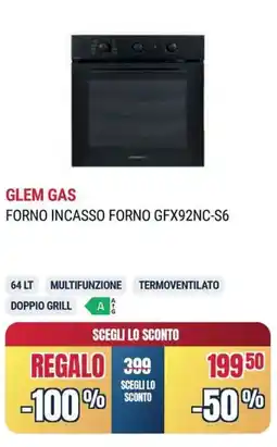 Sinergy GLEM GAS FORNO INCASSO FORNO GFX92NC-S6 offerta