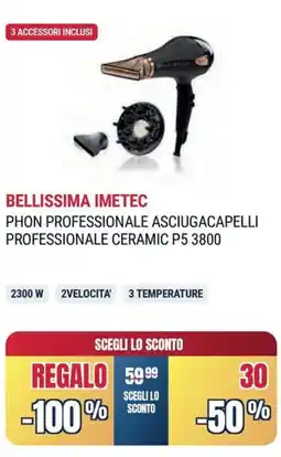 Sinergy Bellissima imetec phon professionale asciugacapelli professionale ceramic P5 3800 offerta