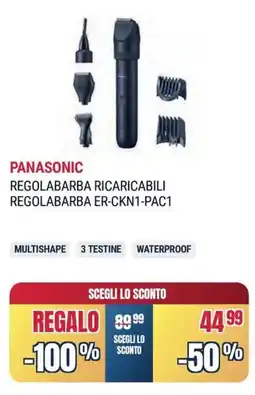 Sinergy Panasonic regolabarba ricaricabili regolabarba ER-CKN1-PAC1 offerta