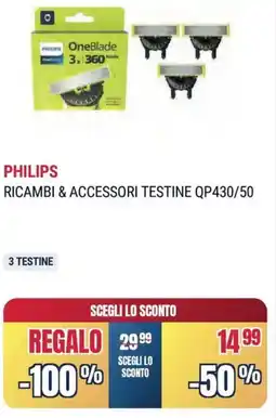Sinergy Philips ricambi & accessori testine QP430/50 offerta