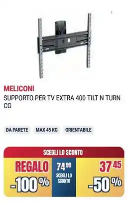 Sinergy Meliconi supporto per tv extra 400 tilt n turn CG offerta