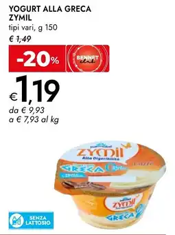 Bennet Yogurt alla greca ZYMIL offerta