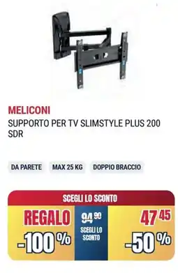 Sinergy Meliconi supporto per tv slimstyle plus 200 SDR offerta