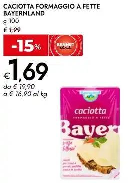 Bennet Caciotta formaggio a fette BAYERNLAND offerta